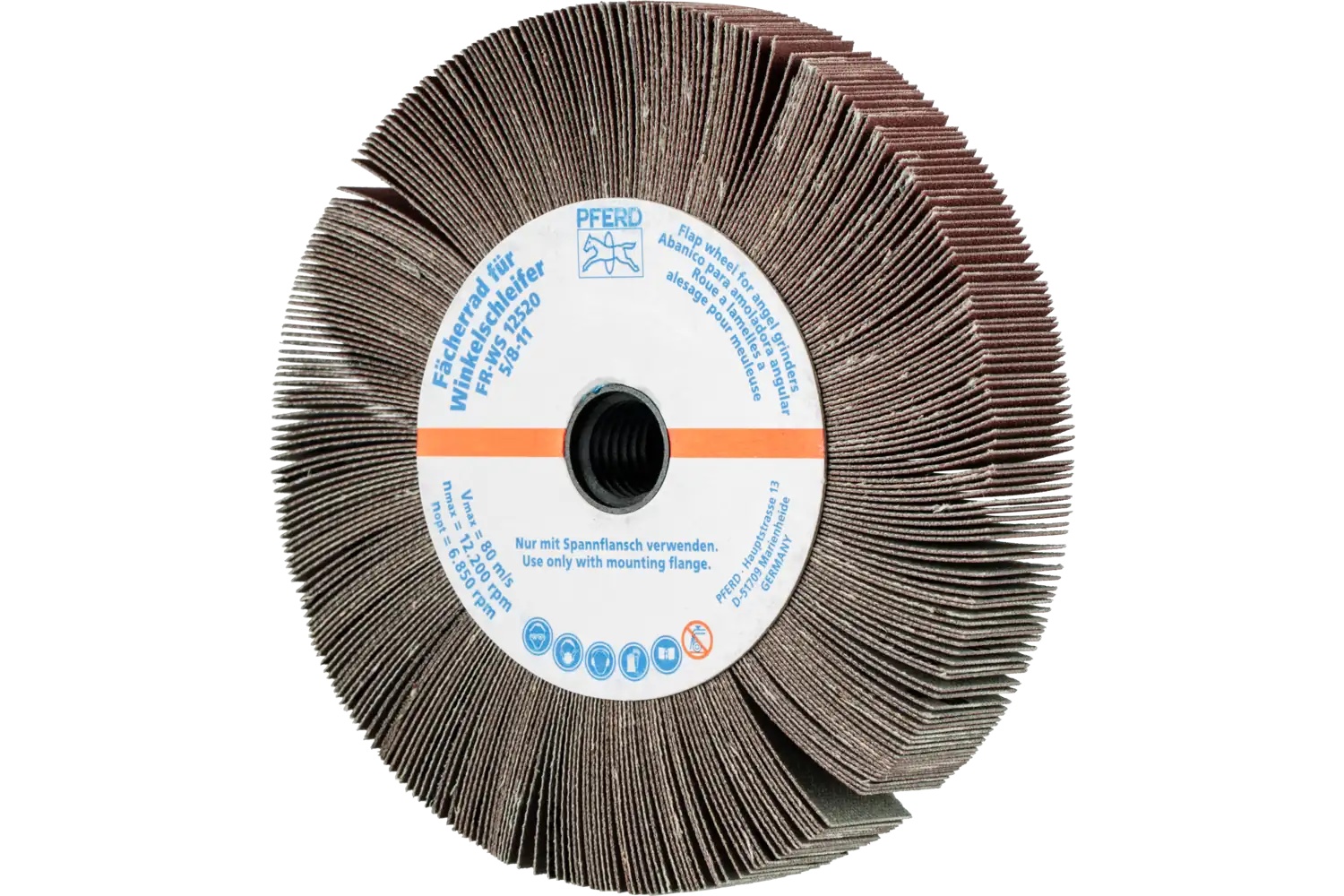 Picture of Pferd Angle Grinder Flap Wheel, 5" X 3/4 X 5/8-11, 240 Grit, Aluminum Oxide